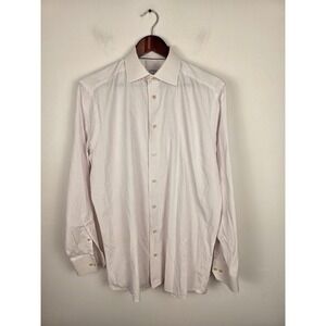Eton Mens Contemporary Fit Dress Shirt White Red Blue Micro Dot 16.5 42